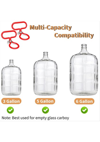 4pcs Carboy Sapı, Portatif Cam Carboy Sapı, Ayarlanabilir Ağır Hizmet Tipi Karboy Sahibi, Temel Şarap Fermantör Kolu (Yurt Dışından) modelleri