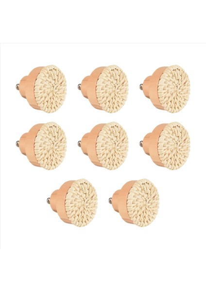 8pcs Boho Rattan Dresser Düğmeleri Ahşap Çekme Knobs El Yapımı Dokuma Hasır Düğmeleri Kabine Için Çekme Kolu Ev Dekor (Yurt Dışından) fiyatları