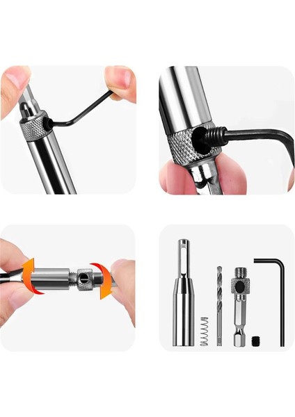 Menteşe Bit Set Ahşap Kapılar ve Pencereler Menteşe Deliği Açıcı Konumlandırma Sondaj Seti Altıgen Sap Biti (Yurt Dışından) modelleri