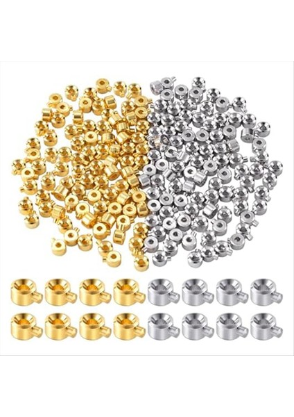 80PCS Takı Yapımı Için Kıvrıl Boncuklar, Altın Gümüş Ara Ara Boncuklar Metal Boncuk Boncuklu Tutucu Kıta Kolye Için Kıvrım Takılar (Yurt Dışından)