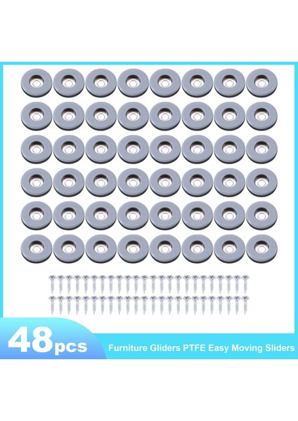 48PCS Mobilya Planörleri Ptfe Kiremitli Parke Zeminler Için Vidalı Zemin Koruyucusu ile Kolay Hareket Eden Kaydırıcılar (25MM Yuvarlak) (Yurt Dışından) modelleri