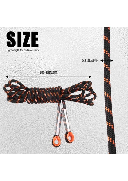 5m 8 mm Kalınlıkta Ağaç Kaya Tırmanma Kordon Açık Güvenlik Yürüyüş Ipi Yüksek Mukavemetli Güvenlik Sling Kordon Rappelling Ip (Yurt Dışından) indirimleri