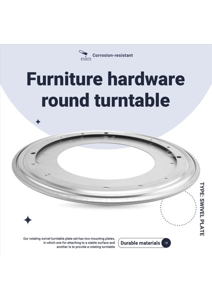 12 Inç Yuvarlak Şekil Galvanizli Pikap Döner Döner Döner Plaka Mutfak ve Ekran Masası Donanımı (Yurt Dışından) fırsatları