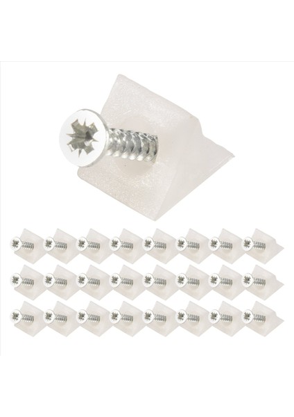 50 Adet Çekmece Destekleri, Beyaz Plastik Çekmece Dip Sarkma Onarım Sabitleme Mobilya Için Vidalar ile Tamir Takma (Yurt Dışından)