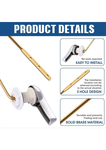 12 Adet Tuvalet Kolu Kolu Sifon Değiştirme, Pirinç Evrensel Yıkama Kolu Kaplama Sapı Çoğu Ön Montaj Tuvalet (Yurt Dışından) fırsatları