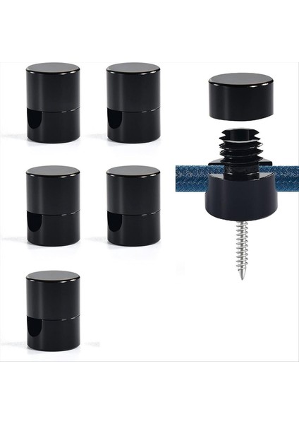 6 Paket Alüminyum Avize Kancası Tavan Asılı, Asma Işıklar Için Tavan Kancaları Siyah (Yurt Dışından)