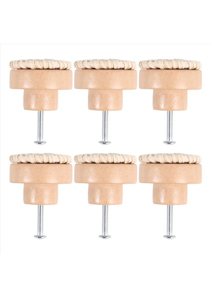 Boho Rattan Dresser Düğmeleri Yuvarlak Ahşap Çekme Knobs El Yapımı Hasır Dokuma ve Vidalar Boho Mobilya Düğmeleri Bej 6pc (Yurt Dışından) modelleri