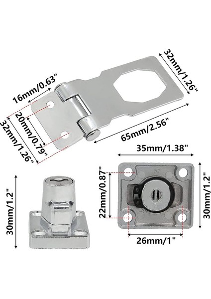 4 Adet Anahtarlı Hasp Kilitleri 2.5 Inç Bükülme Düğmesi Anahtar Kilitli Hasp, Metal Güvenliği Hasp Mandalları Anahtarlı Farklı (Yurt Dışından) fiyatları