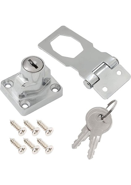 4 Adet Anahtarlı Hasp Kilitleri 2.5 Inç Bükülme Düğmesi Anahtar Kilitli Hasp, Metal Güvenliği Hasp Mandalları Anahtarlı Farklı (Yurt Dışından) modelleri