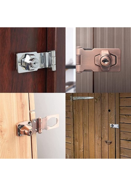 4 Adet Anahtarlı Hasp Kilitleri 2.5 Inç Bükülme Düğmesi Anahtar Kilitli Hasp, Metal Güvenliği Hasp Mandalları Anahtarlı Farklı (Yurt Dışından) indirimleri