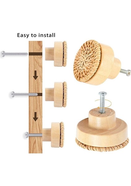 10PCS Ahşap Kulplar Kayın Rattan Çekme Knobs Mobilya Tutamak Mutfak Dolap Kapı Soyu Dresser Çekiyor, 30MM (Yurt Dışından) fiyatları