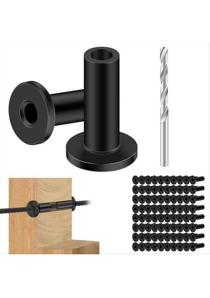 80 Pcs Paslanmaz Çelik Koruyucu Kovalar 1/8in Tel Halat Kablo Korkuluk, T316 Ahşap Dönemler Için Deniz Sınıfı Koruyucu (Yurt Dışından)