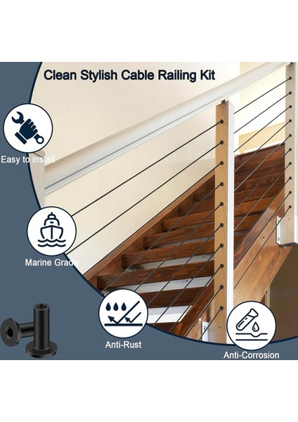 80 Pcs Paslanmaz Çelik Koruyucu Kovalar 1/8in Tel Halat Kablo Korkuluk, T316 Ahşap Dönemler Için Deniz Sınıfı Koruyucu (Yurt Dışından) indirimleri