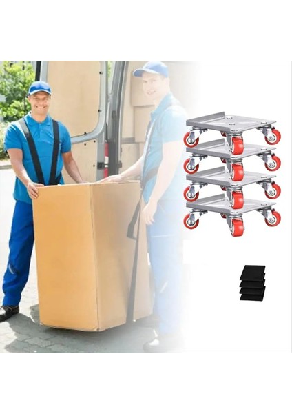 Ağır Mobilya Taşıcı 5 Tekerlekli Mobilya Dollaları Kilitli Tekerlekler Yüklenici Hareketli Araç Seti Anti-Skid Pad Ev (Yurt Dışından) fırsatları