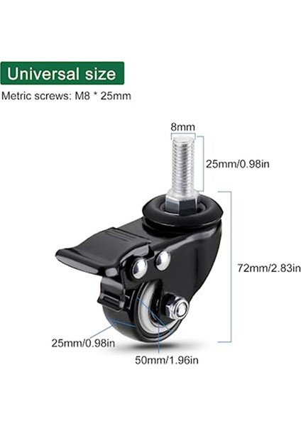 Tekerlek Tekerlekleri, Tekerlek Seti 4 Ağır Hizmet Tipi - Dişli Kök Montaj (5/16 Inç) Frenli Döner Tekerlekler, Araba Mobilyaları Için (Yurt Dışından) modelleri