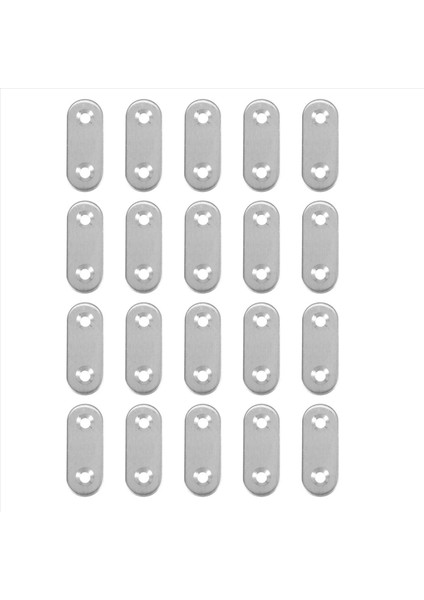 Paslanmaz Çelik Düz Braket Düz Müfettiş Fikir Plakaları 40MM 20 Pcs (Yurt Dışından)
