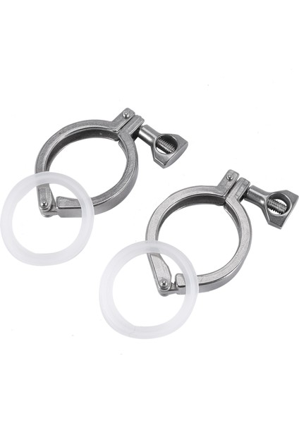 2pcs Tri-Clamp Çelik Tek Pin Ağır Hizmet Tri Kelepçesi Silikon Contalı Ferrule Tc Için Kanat Somunlu (Yurt Dışından)