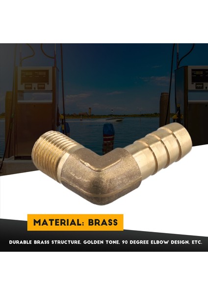 8mm Hortum x 3/8 &quot;erkek Iplik 90 Derece Pirinç Dirsek Barb Bağlayıcı Konnektörü (Yurt Dışından) indirimleri