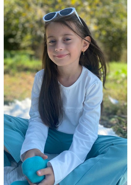 Kız Çocuk Uzun Kollu Tişört Güpürlü 2-6 Yaş, Ekru indirimleri