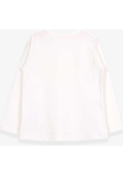 Kız Çocuk Uzun Kollu Tişört Güpürlü 2-6 Yaş, Ekru