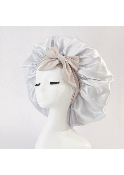 Kadın Şapka Gece Uyku Duş Şapkası Yüksek Elastik Saç Kapağı Şapka Kafası Kapak Saç Bakımı Kaput Gece Kapağı Lacivert (Yurt Dışından)