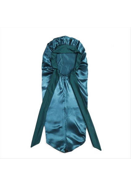 Kadınlar Bonnet Uyku Şapkası Uzun Kuyruk Örgü Saç Gece Uyku Kapağı Baş Duş Başlıkları Sauna Banyo Bonnet Tavus Kuşu Mavisi (Yurt Dışından)