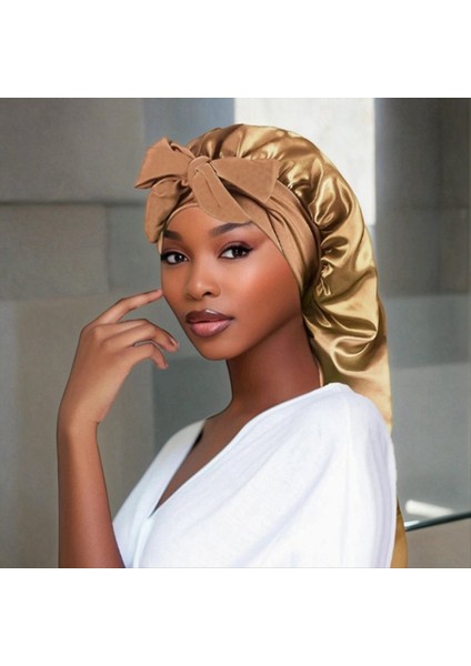 Kadınlar Bonnet Uyku Şapkası Uzun Kuyruk Örgü Saç Gece Uyku Kapağı Baş Duş Başlıkları Sauna Banyo Bonnet Tavus Kuşu Mavisi (Yurt Dışından) indirimleri