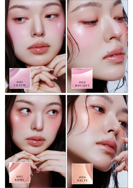 Hafif Yapılı, Ciltle Bütünleşen Parlak Bitişli Likit Allık Muzıgae Mansıon Objet Blush (001 Lilium)