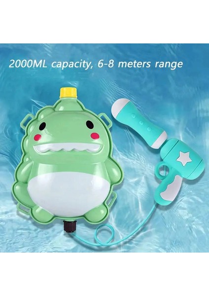 Çocuklar Sırt Çantası 2000ML Su Tabancası Çekme Tip Büyük Kapasite Depolama Yaz Komik Ebeveyn Etkileşimli Karikatür Sırt Çantası Su Tabancası Renk: Tombul-Dragon (Yurt Dışından)