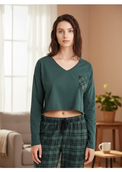 Kadın Pijama Takımı 60476 - Yeşil