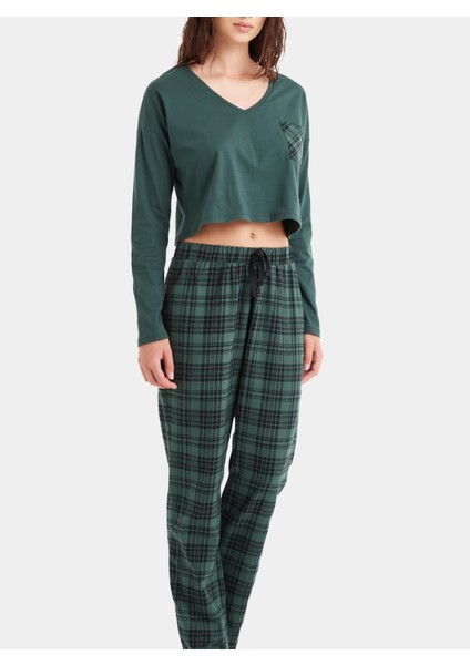 Kadın Pijama Takımı 60476 - Yeşil fırsatları