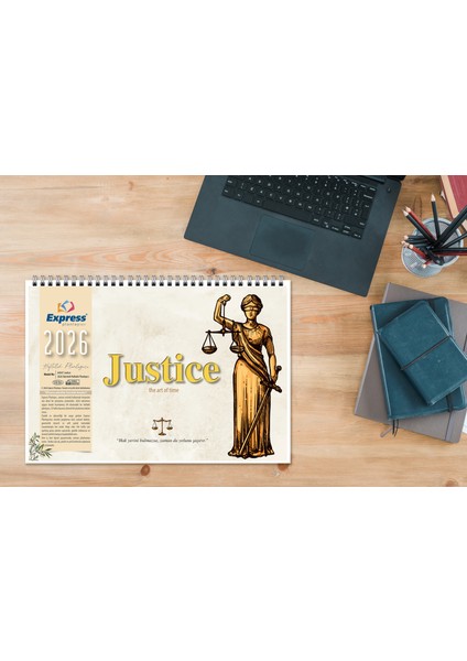 2026 Takvim A4 Ebat 53 Haftalık Planlayıcı Justice