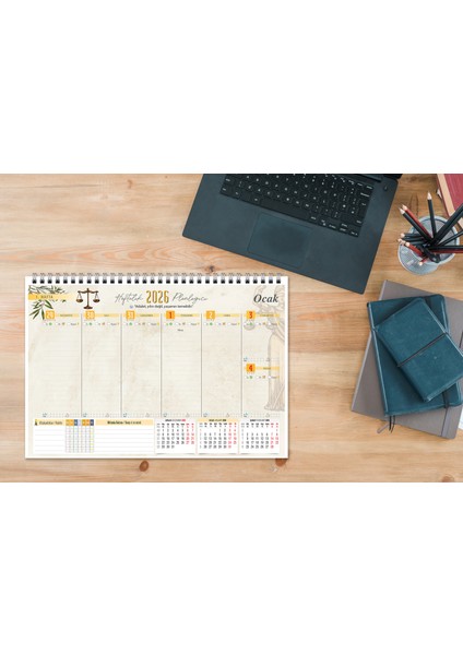 2026 Takvim A4 Ebat 53 Haftalık Planlayıcı Justice fiyatları