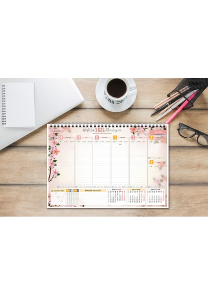 2026 Takvim A4 Ebat 53 Haftalık Planlayıcı Sakura fiyatları