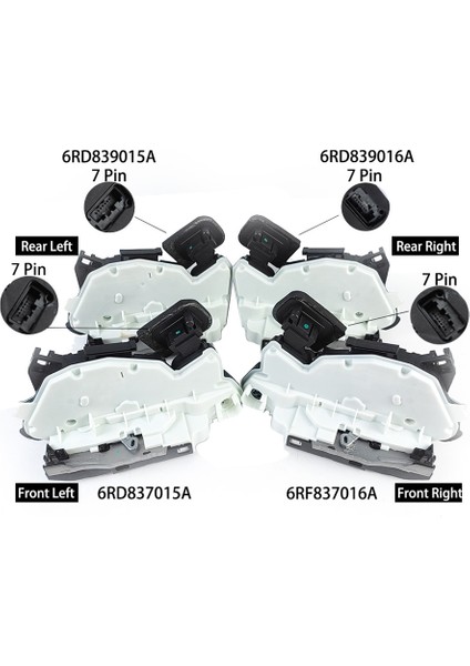 Golf Için Kapı Kilidi Mandal Aktüatörü Mk6 Mk7 Passat B7 Polo Skoda Yeti 6RF837016 Sağ Ön (Yurt Dışından) fiyatları