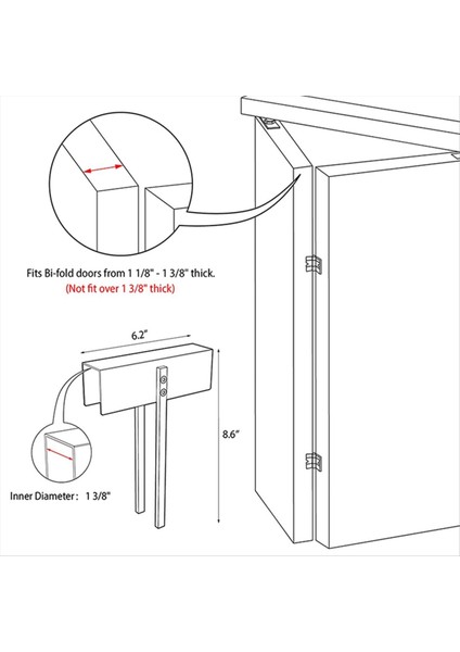 2pcs Metal Bifold Kapı Kilidi - Çift Kapı Çocuk Güvenliği Kilitleri Toddler, Cats &amp; Dogs&#39;u Dolaplardan, Dolaplardan Koru (Yurt Dışından) modelleri