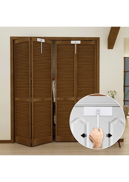 2pcs Metal Bifold Kapı Kilidi - Çift Kapı Çocuk Güvenliği Kilitleri Toddler, Cats &amp; Dogs&#39;u Dolaplardan, Dolaplardan Koru (Yurt Dışından) indirimleri