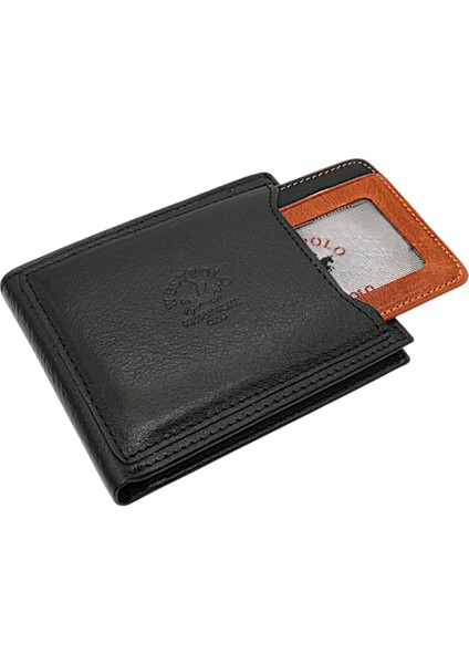 Hakiki Deri Kağıt Para ve Bol Kart Bölmeli ve Ekstra Kartlıklı Erkek Cüzdanı - Siyah-Taba modelleri