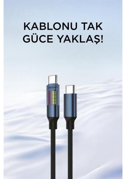 U21 Type-C To Type-C 60W Hızlı Şarj Kablosu – LED Ekranlı, Dayanıklı Örgü Kablo modelleri