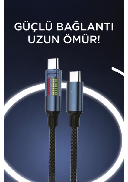 U21 Type-C To Type-C 60W Hızlı Şarj Kablosu – LED Ekranlı, Dayanıklı Örgü Kablo fırsatları