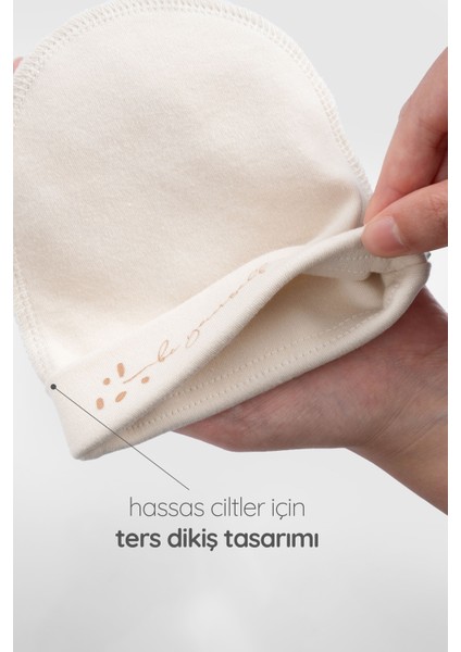 Ters Dikişli Organik Pamuk Ekru Prematüre Şapka modelleri
