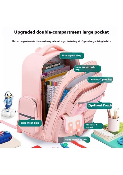 Yeni Okul Çantası Erkek ve Kız Ilkokul Bir, Iki, Üç, Dört, Beş, Altı Sınıflar Büyük Kapasiteli Omurga Koruma Omuz Çantası (Yurt Dışından) modelleri