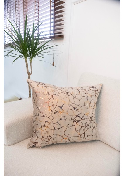Varaklı Krem Kırlent Kılıfı Dekoratif Bohem Soft Koltuk Sırt Yastık Hediyelik Yılbaşı 45X45 modelleri
