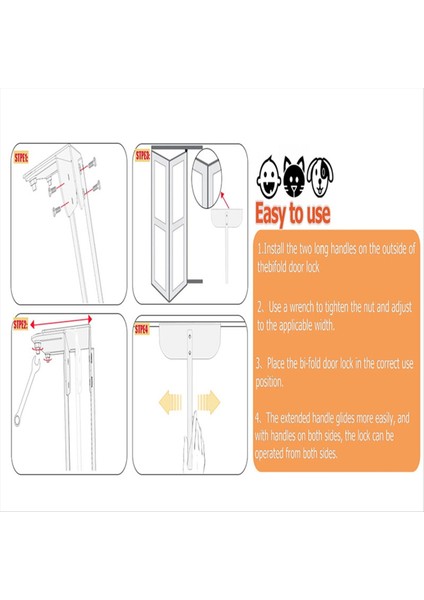 Metal Bifold Kapı Kilidi-Ayarlanabilir Bifold Dolap Kapı Kilidi (0,6-2 Inç Iki Katlı Kapıya Uyuyor) Bifold Kapı Çocuk Emniyetleri Kilidi (Yurt Dışından) fiyatları