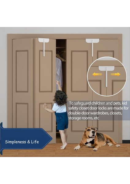 Metal Bifold Kapı Kilidi-Ayarlanabilir Bifold Dolap Kapı Kilidi (0,6-2 Inç Iki Katlı Kapıya Uyuyor) Bifold Kapı Çocuk Emniyetleri Kilidi (Yurt Dışından) modelleri