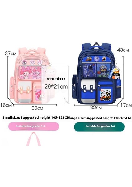 Yeni Okul Çantası Erkek ve Kız Ilkokul Bir, Iki, Üç, Dört, Beş, Altı Sınıflar Büyük Kapasiteli Omurga Koruma Omuz Çantası (Yurt Dışından) fiyatları