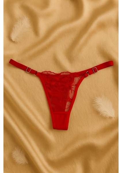 Kırmızı Dantelli Şeffaf Sütyen Külot Takımı modelleri