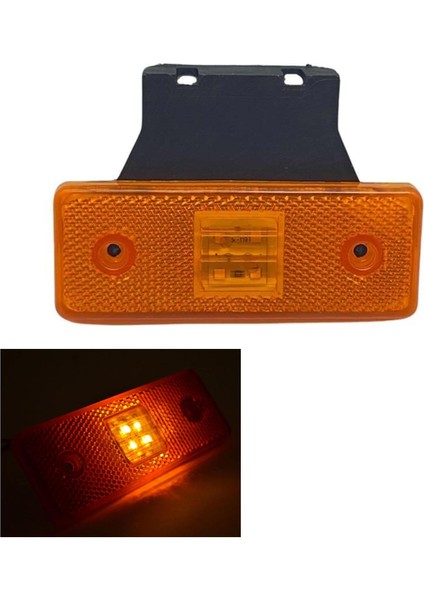 Side Marker Işaret Lamba Ayaklı 4 LED 12-24V Amber 11X4CM MTL-29730