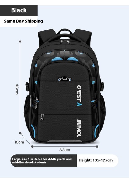 Erkek Okul Çantası Ilkokul Öğrencileri 3-6 Sınıflar Okul Çantası Yük Azaltma Basit Omuz Sırt Çantalarının Kore Versiyonu (Yurt Dışından)