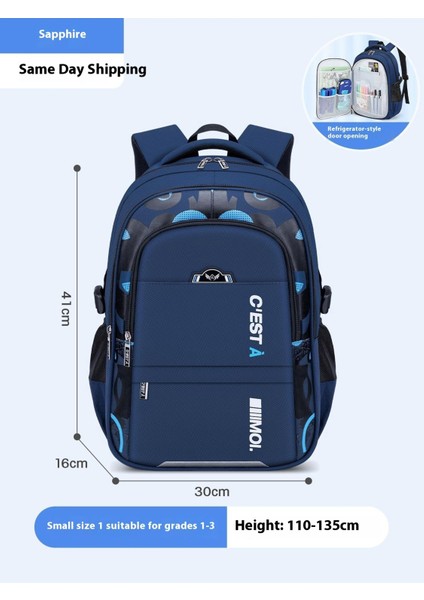 Erkek Okul Çantası Ilkokul Öğrencileri 3-6 Sınıflar Okul Çantası Yük Azaltma Basit Omuz Sırt Çantalarının Kore Versiyonu (Yurt Dışından)